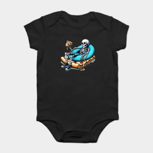 Funny Pizza Lover, Skeleton Baby Bodysuit